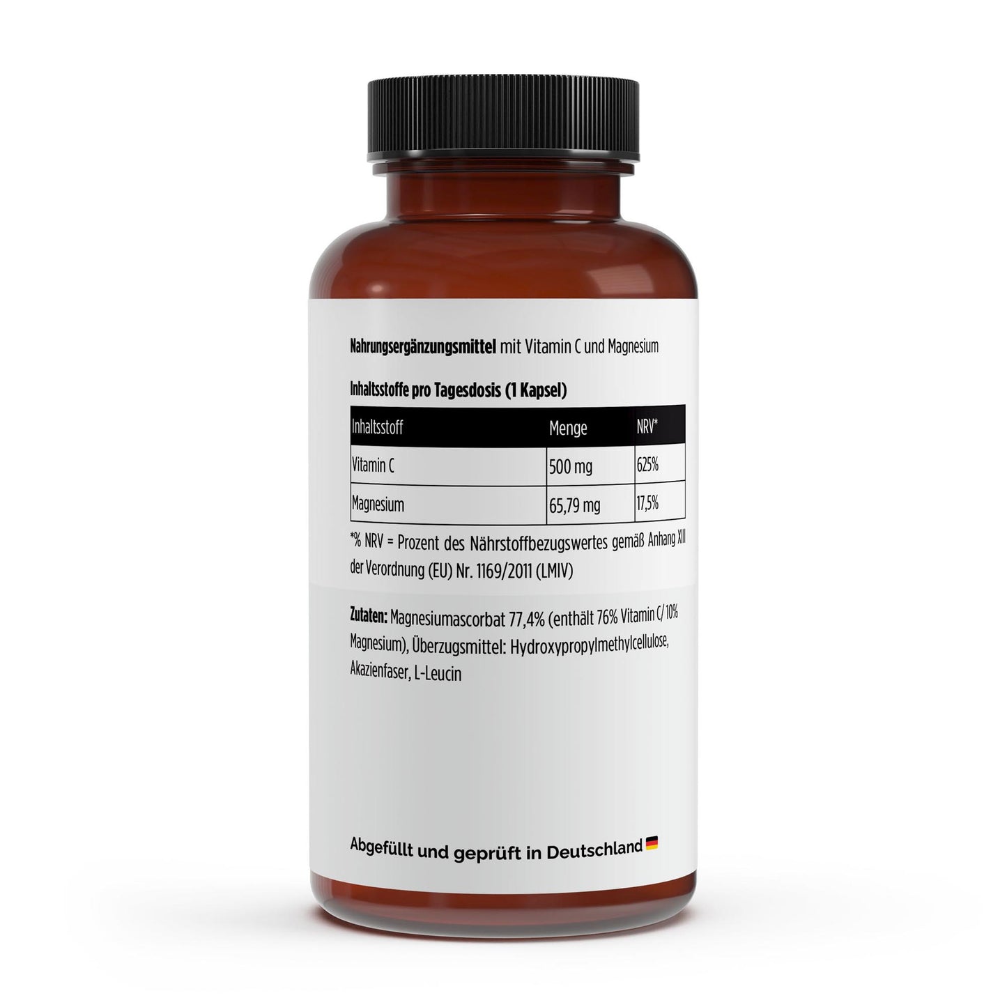 Gepuffertes Vitamin C 500mg + Magnesium - 240 Kapseln